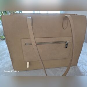 BEIS Elegant Tan Leather Tote Bag